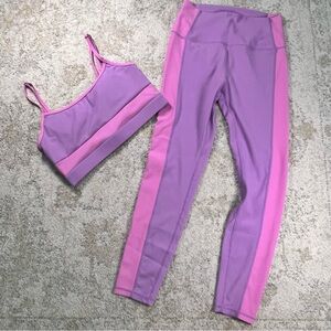 Purple & Pink Women's Activewear Set - Sports Bra and Leggings